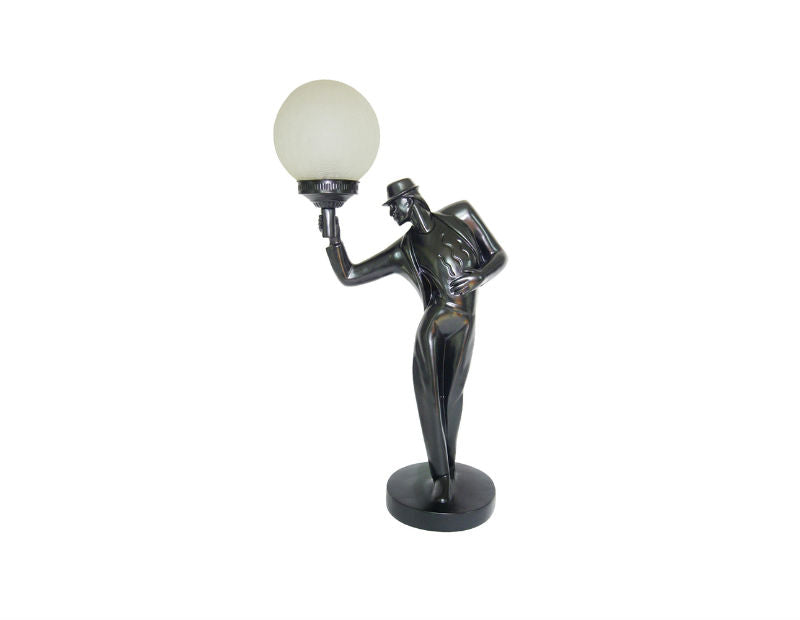 Male Art Deco Dancer Table Lamp
